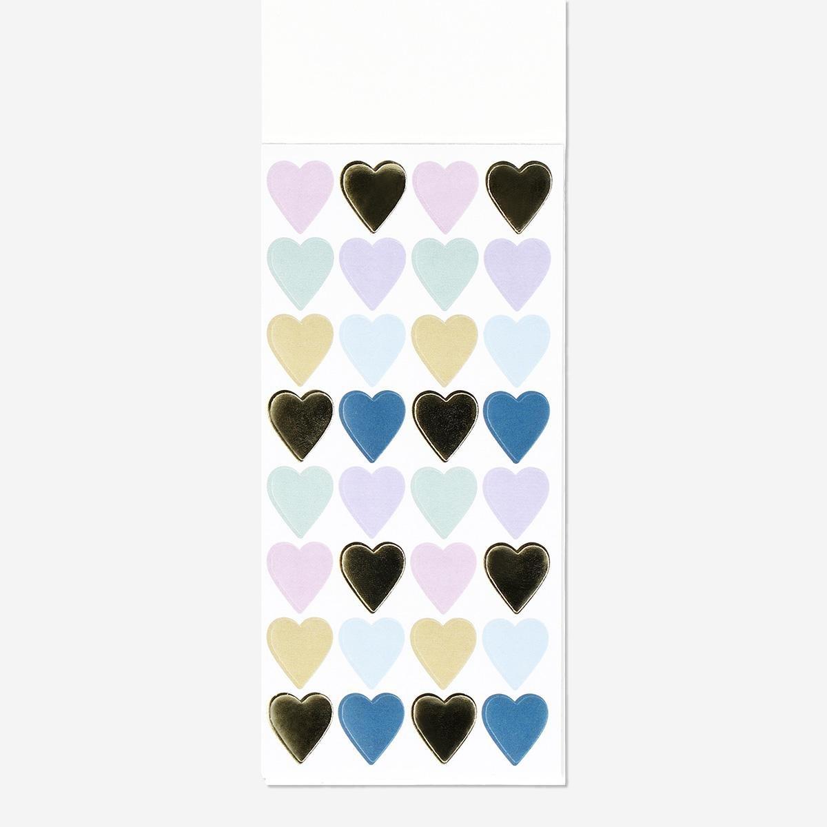 Multicolour heart stickers. 320 pcs