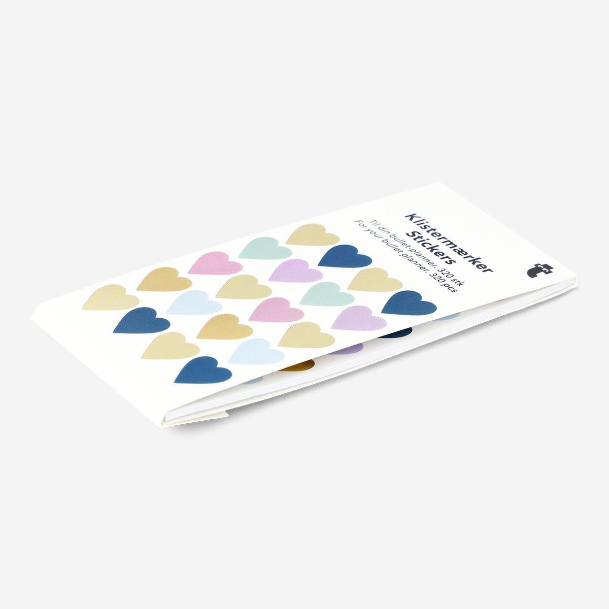 Multicolour heart stickers. 320 pcs