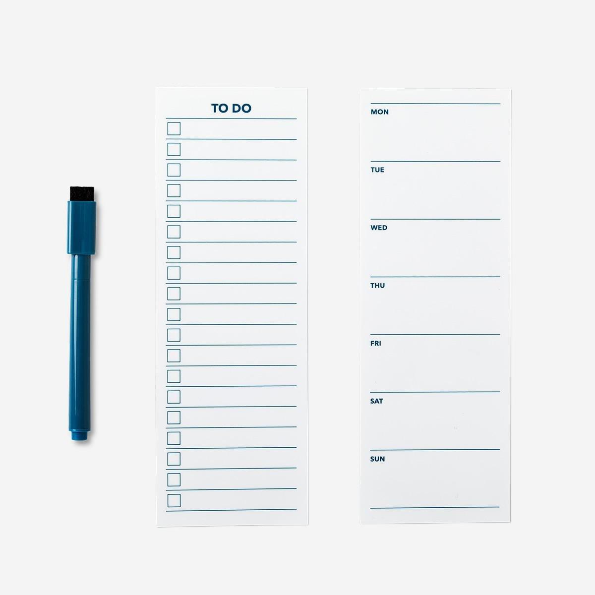 White sticky planner pad. with marker