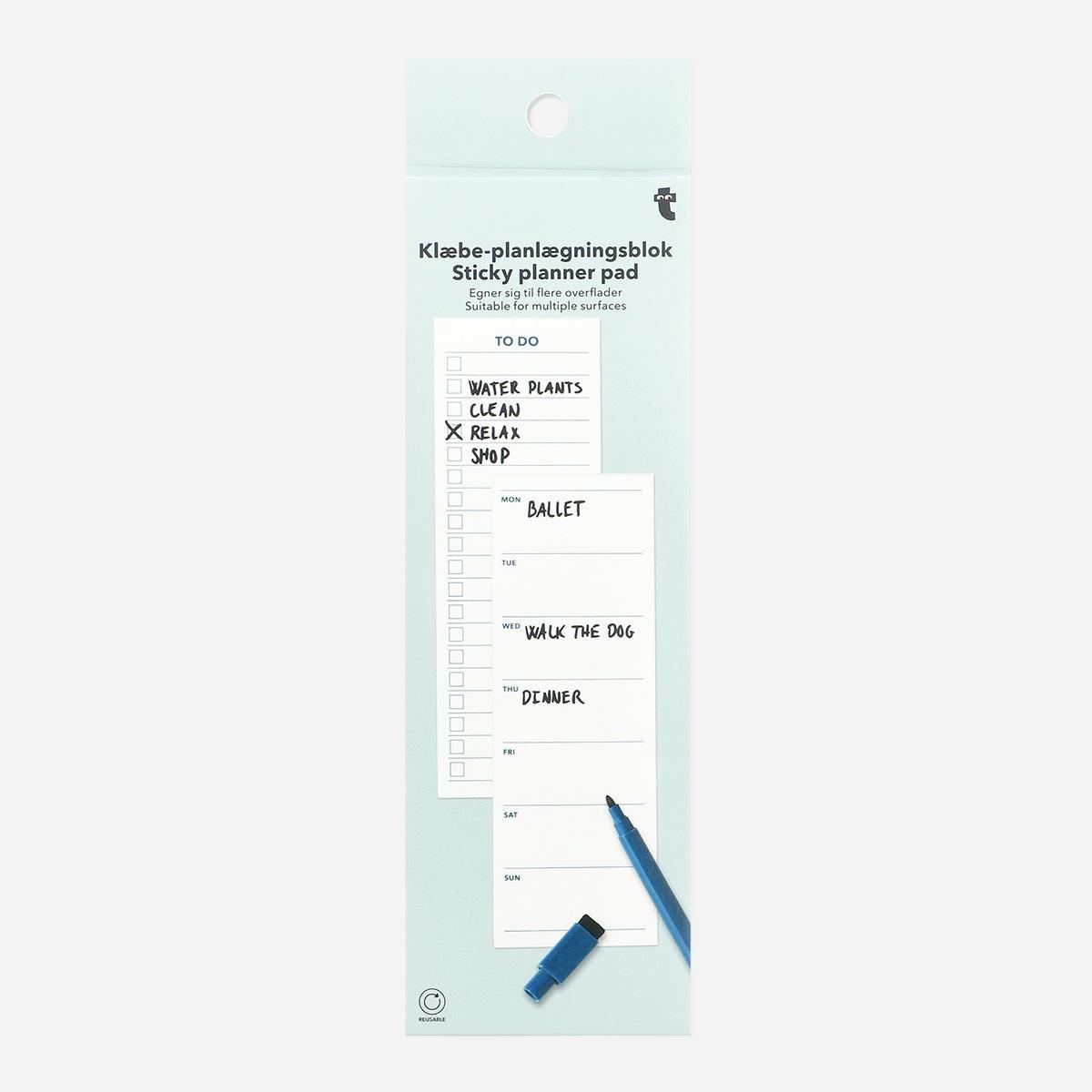 White sticky planner pad. with marker