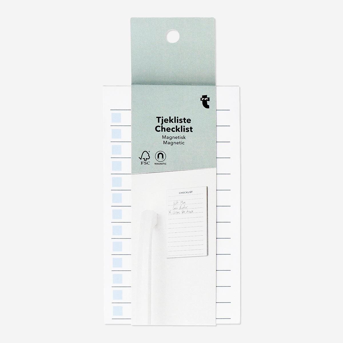 White magnetic checklist