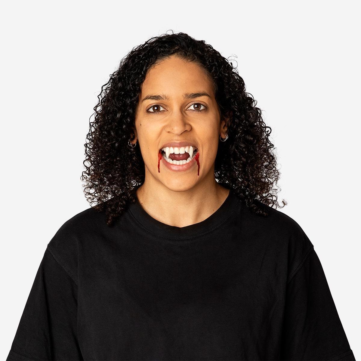 White Press On Vampire Fangs - For Adults