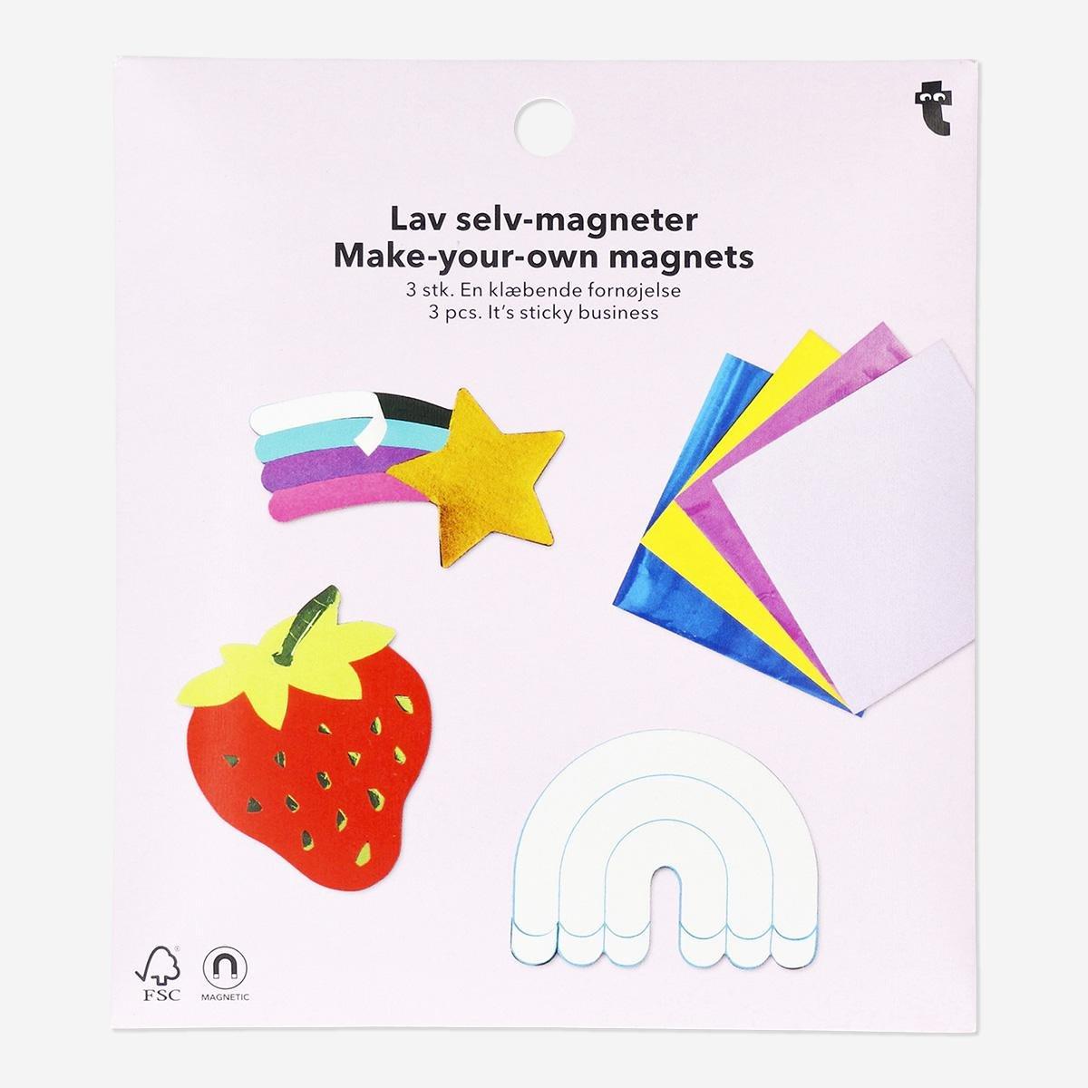 Multicolour make-your-own magnets. 3 pcs