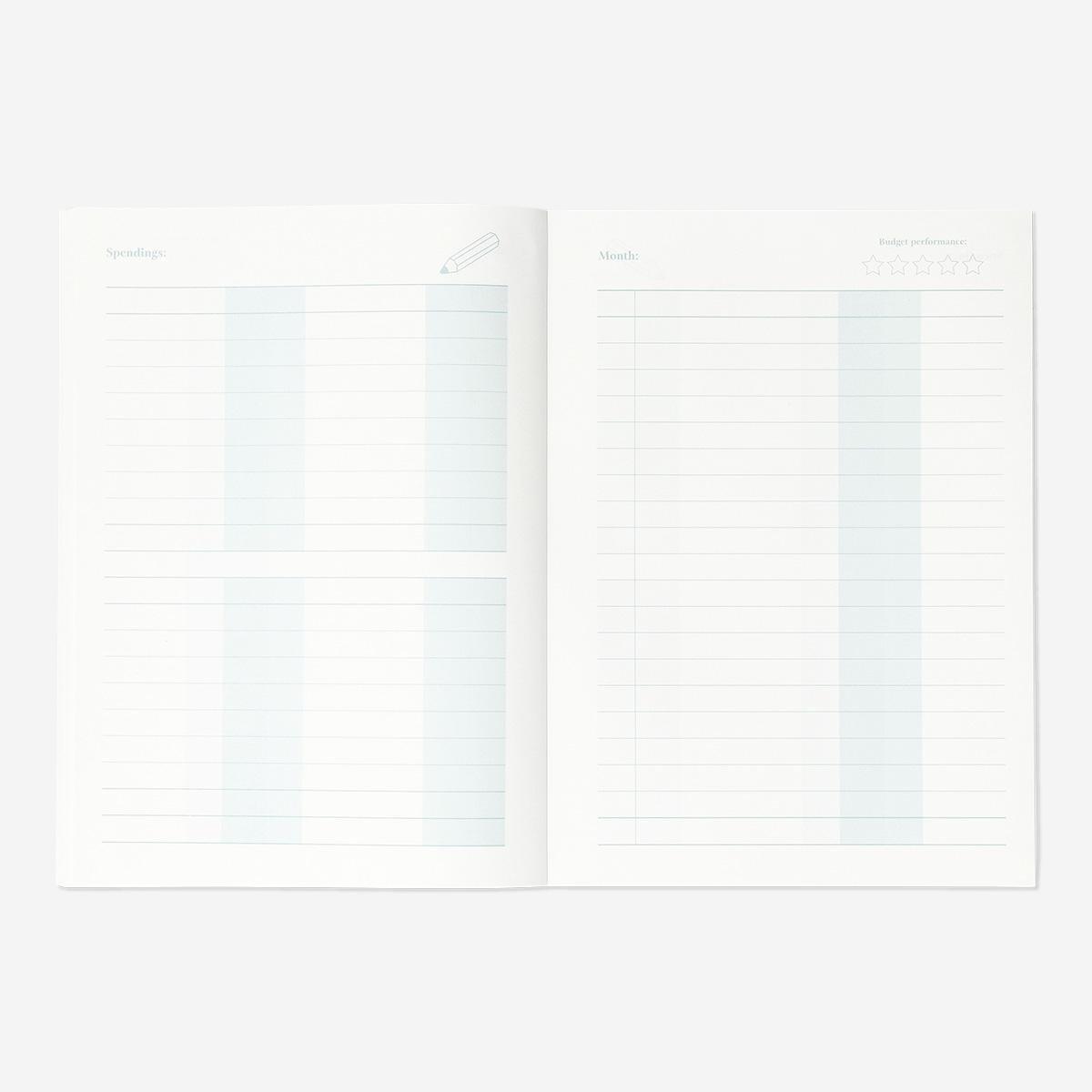 Green English budget planner. a5
