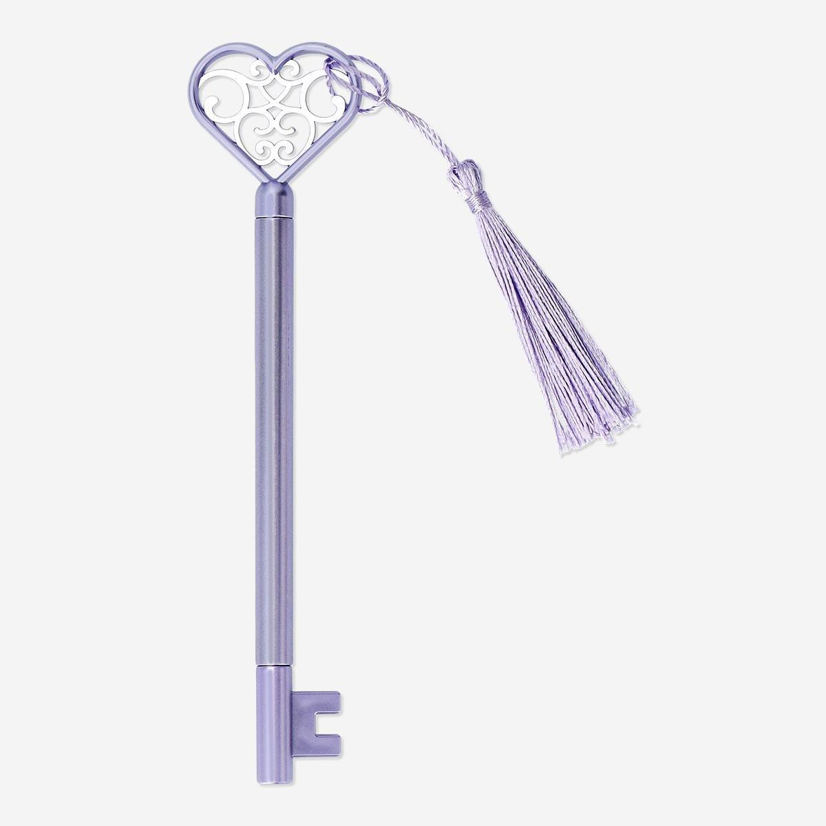 Silver key ballpoint pen