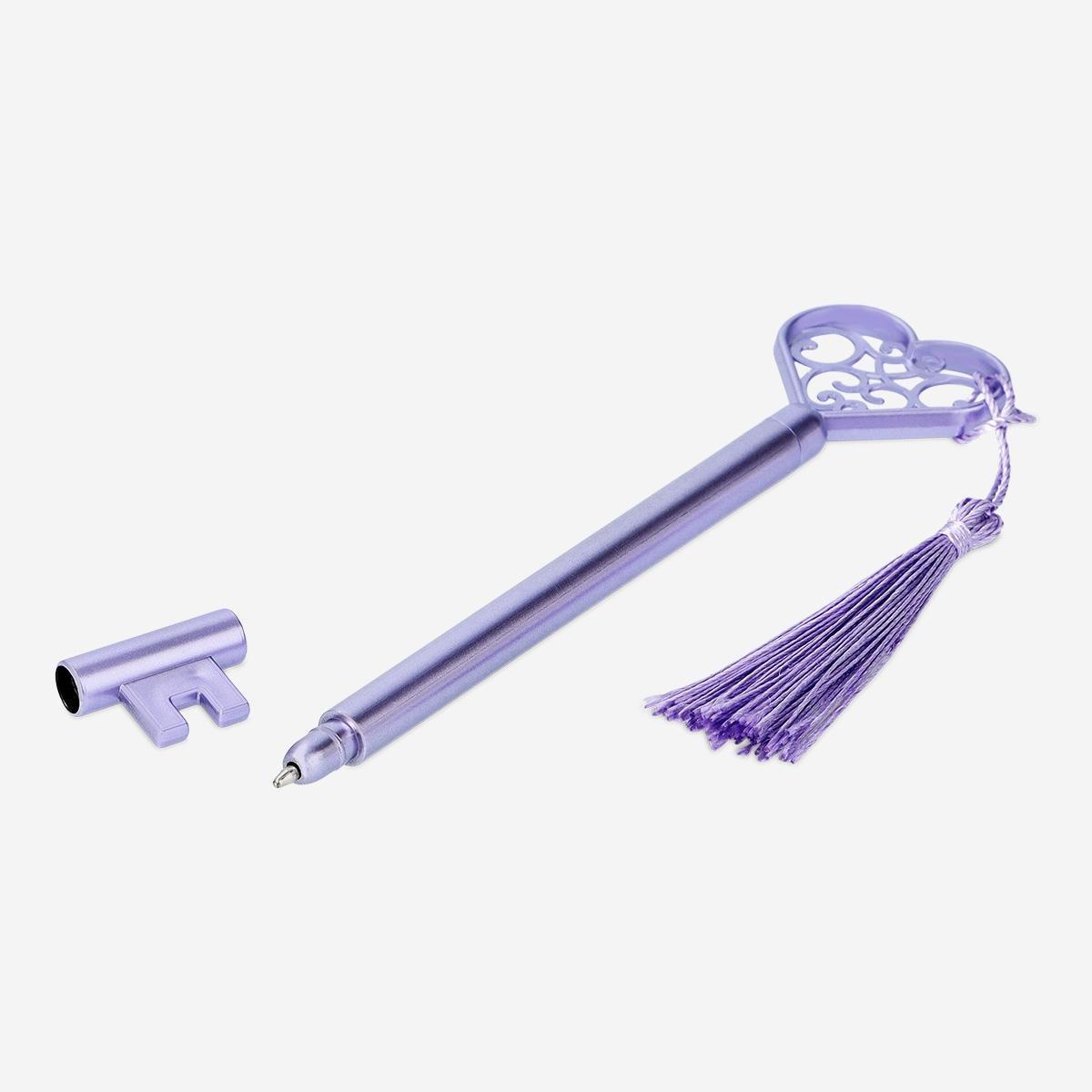 Silver key ballpoint pen