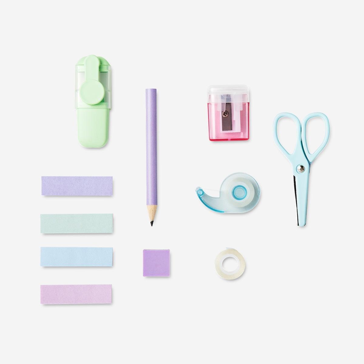 Multicolour stationery kit