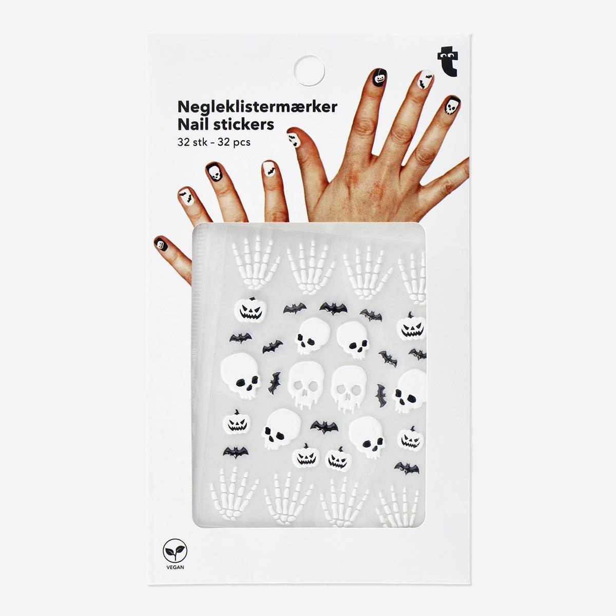 White Embossed Halloween Nail Stickers