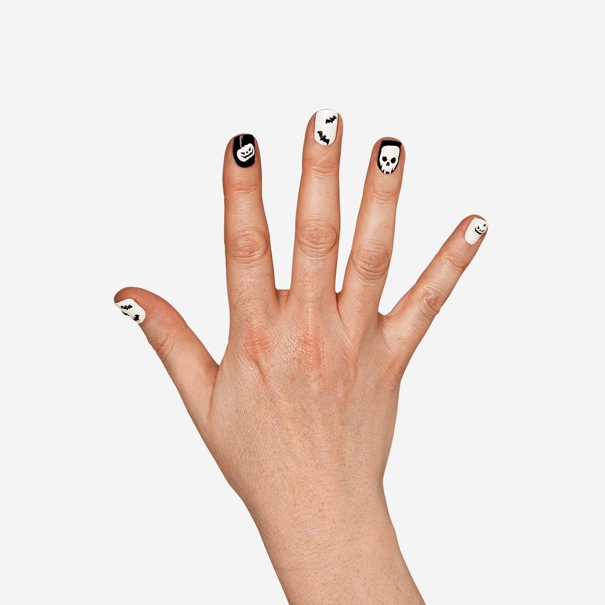 White Embossed Halloween Nail Stickers