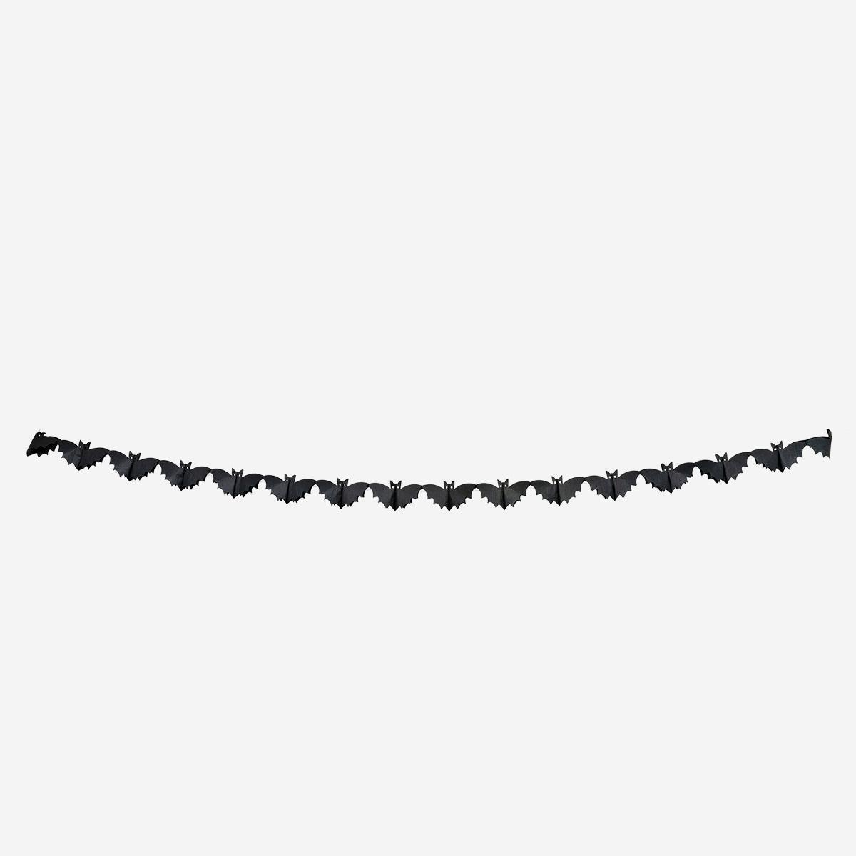 Black Paper Bat Garland - 300 Cm