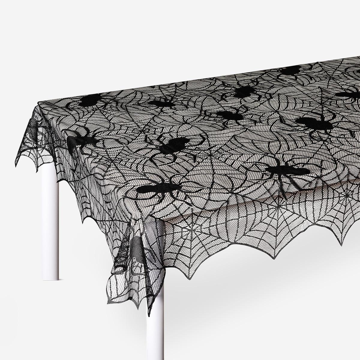 Black Spiderweb Tablecloth