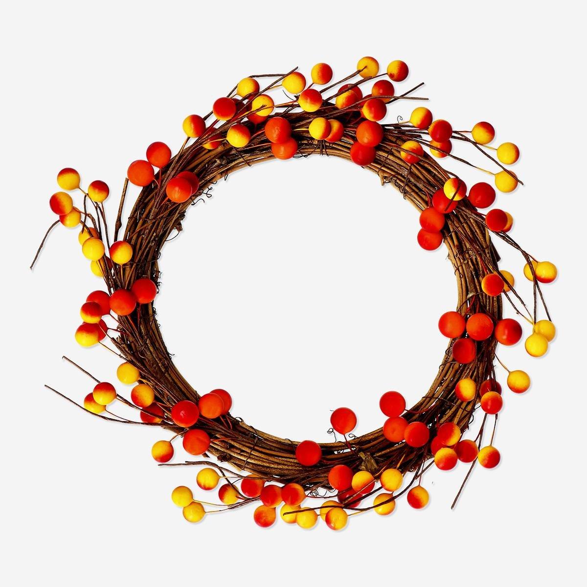 Orange Fall Wreath