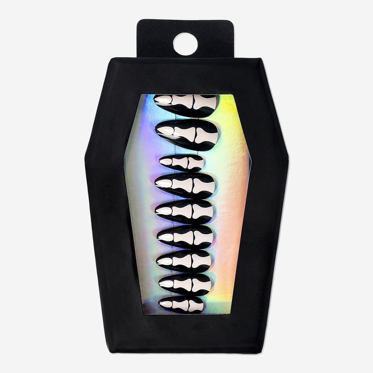 Multicolour Relief Skull Artificial Nails Set