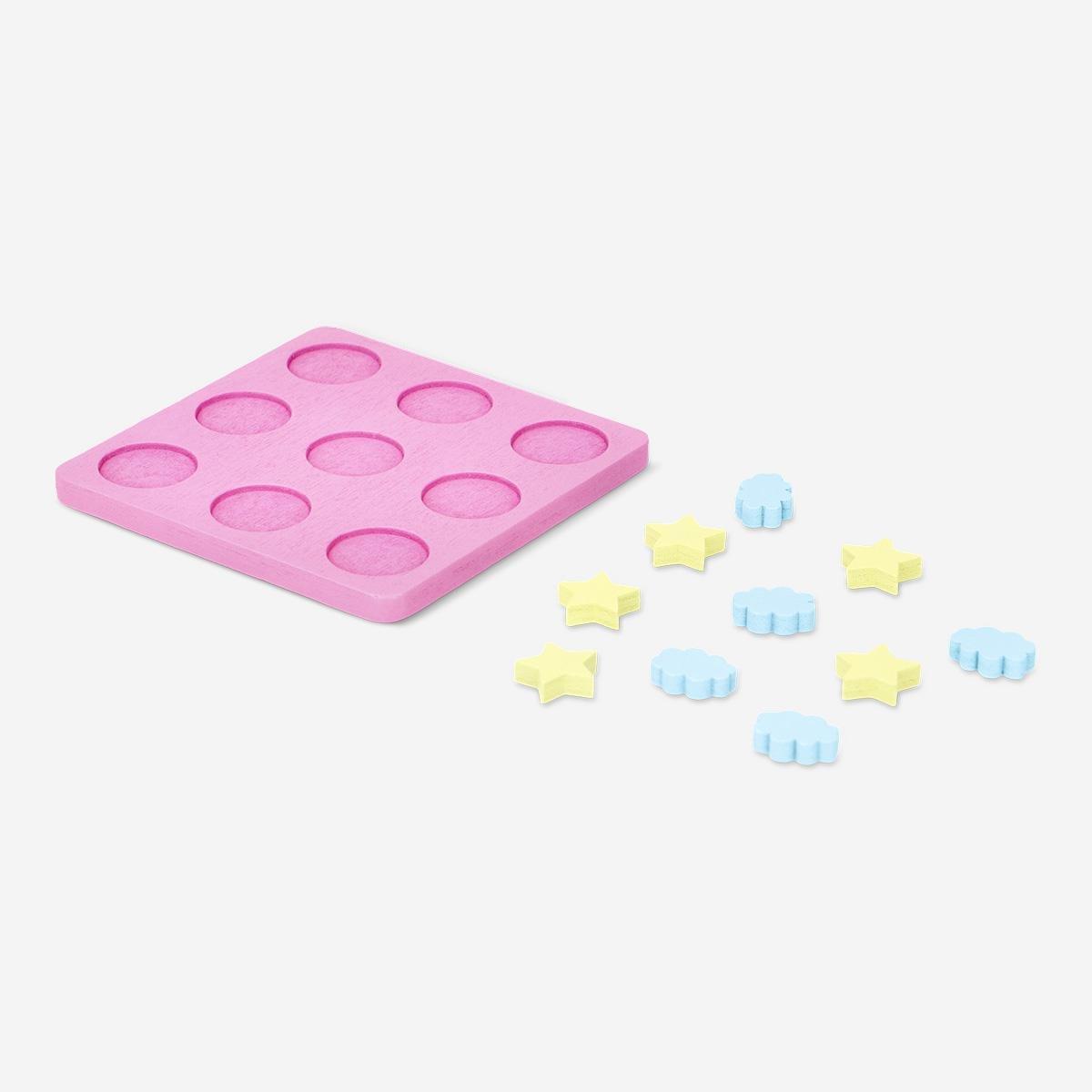 Multicolour wooden tic-tac-toe game