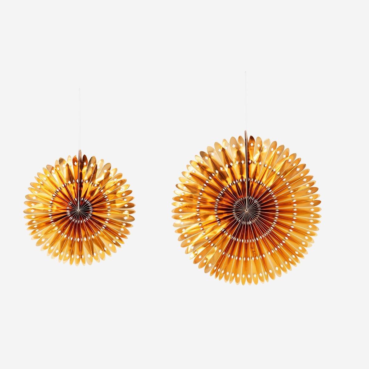 Gold Paper Decorations . 2 Pcs
