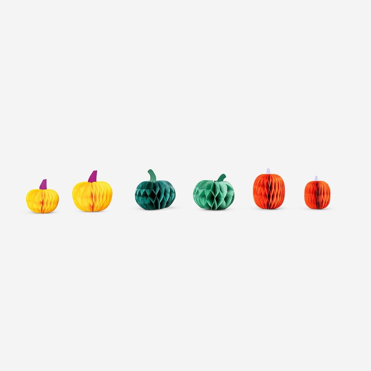 Multicolour Pumpkin Paper Decorations . 6 Pcs