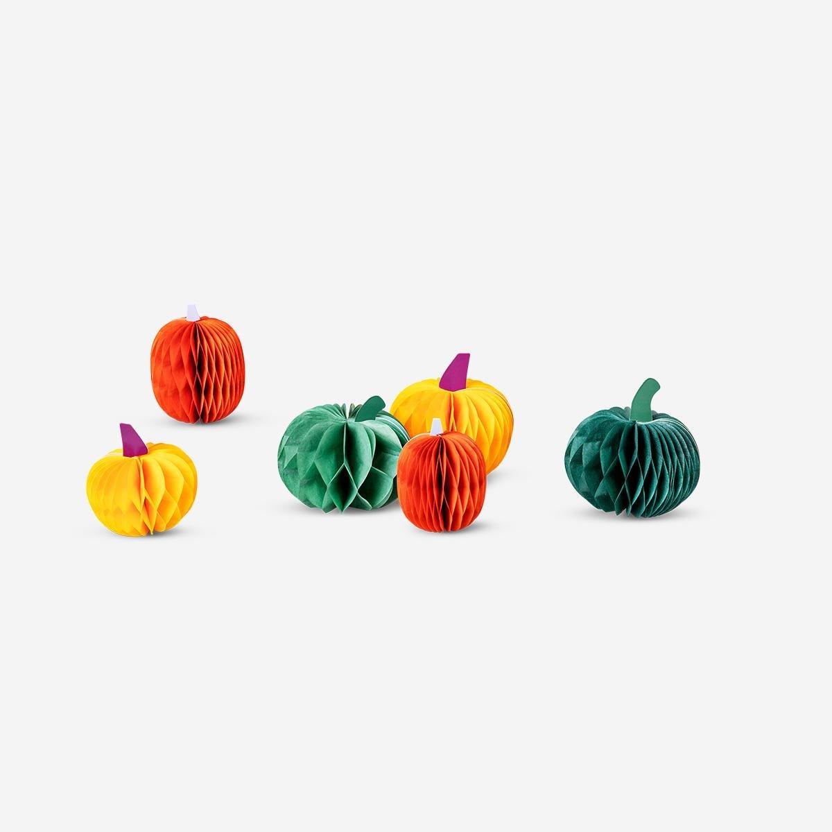 Multicolour Pumpkin Paper Decorations . 6 Pcs
