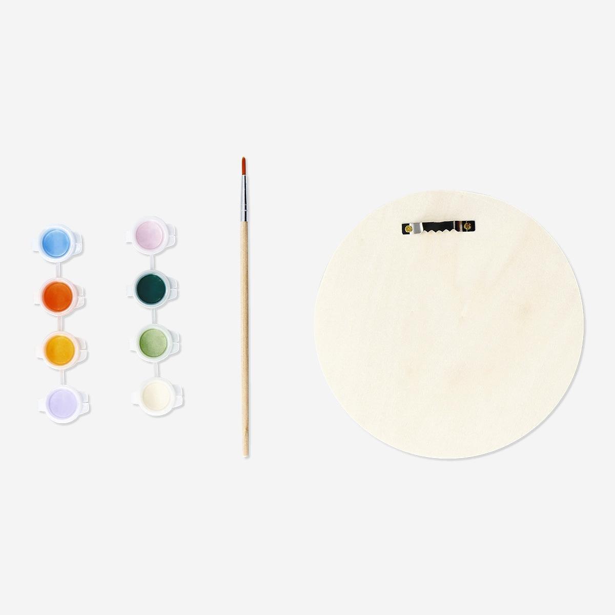 Multicolour diy wooden ornament, 15 cm