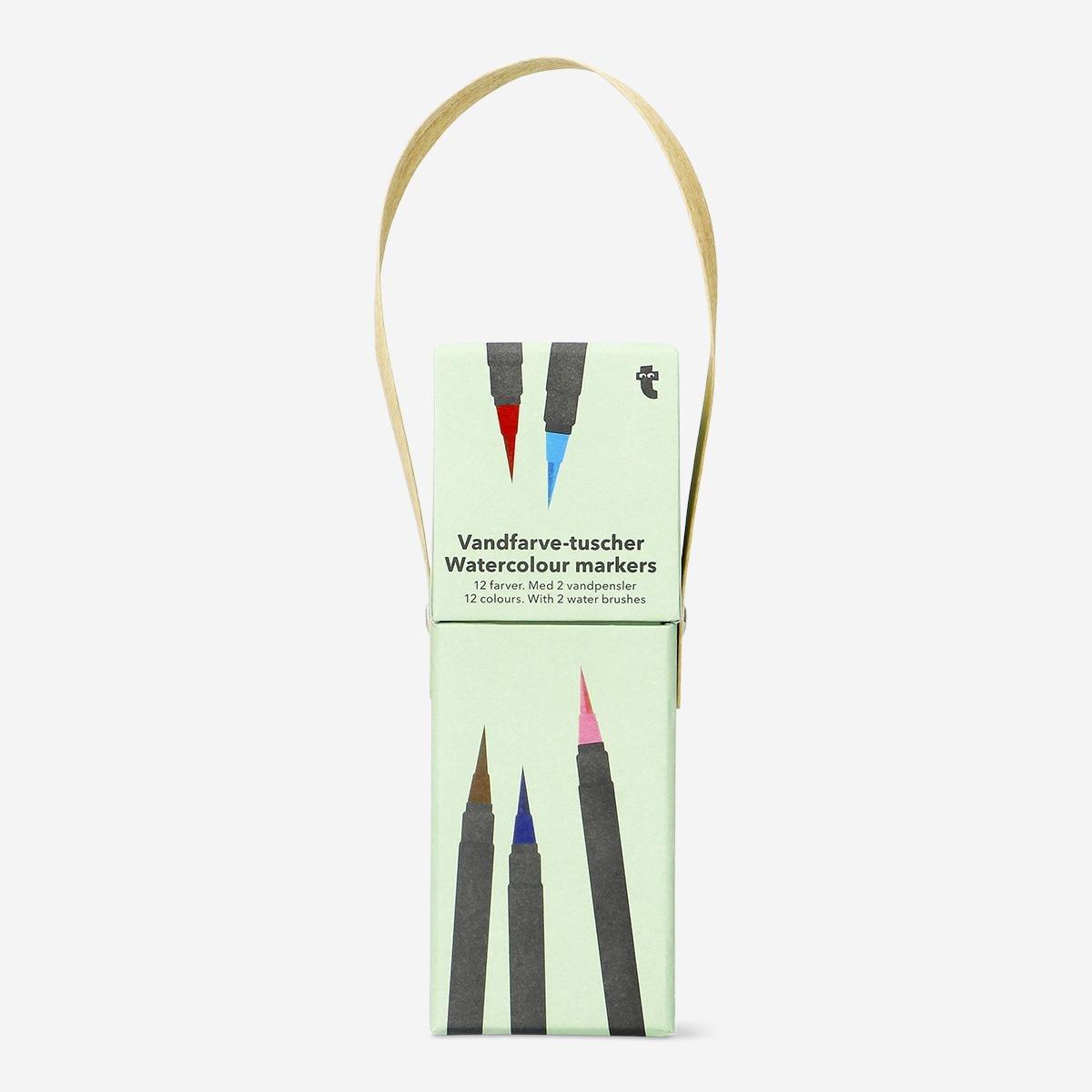 Multicolour Watercolour Markers, 12 Pcs