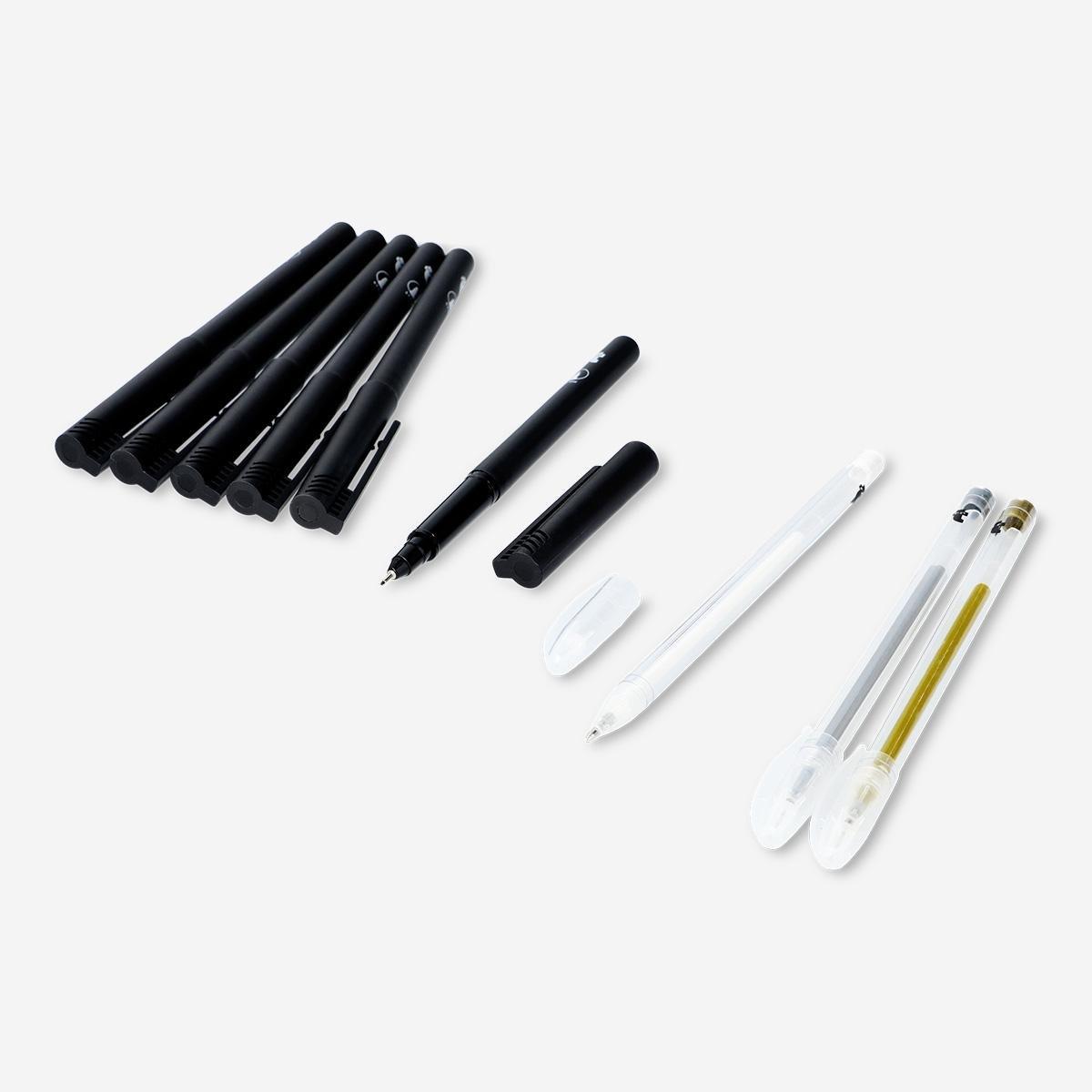 Multicolour Pens And Markers Drawing Set