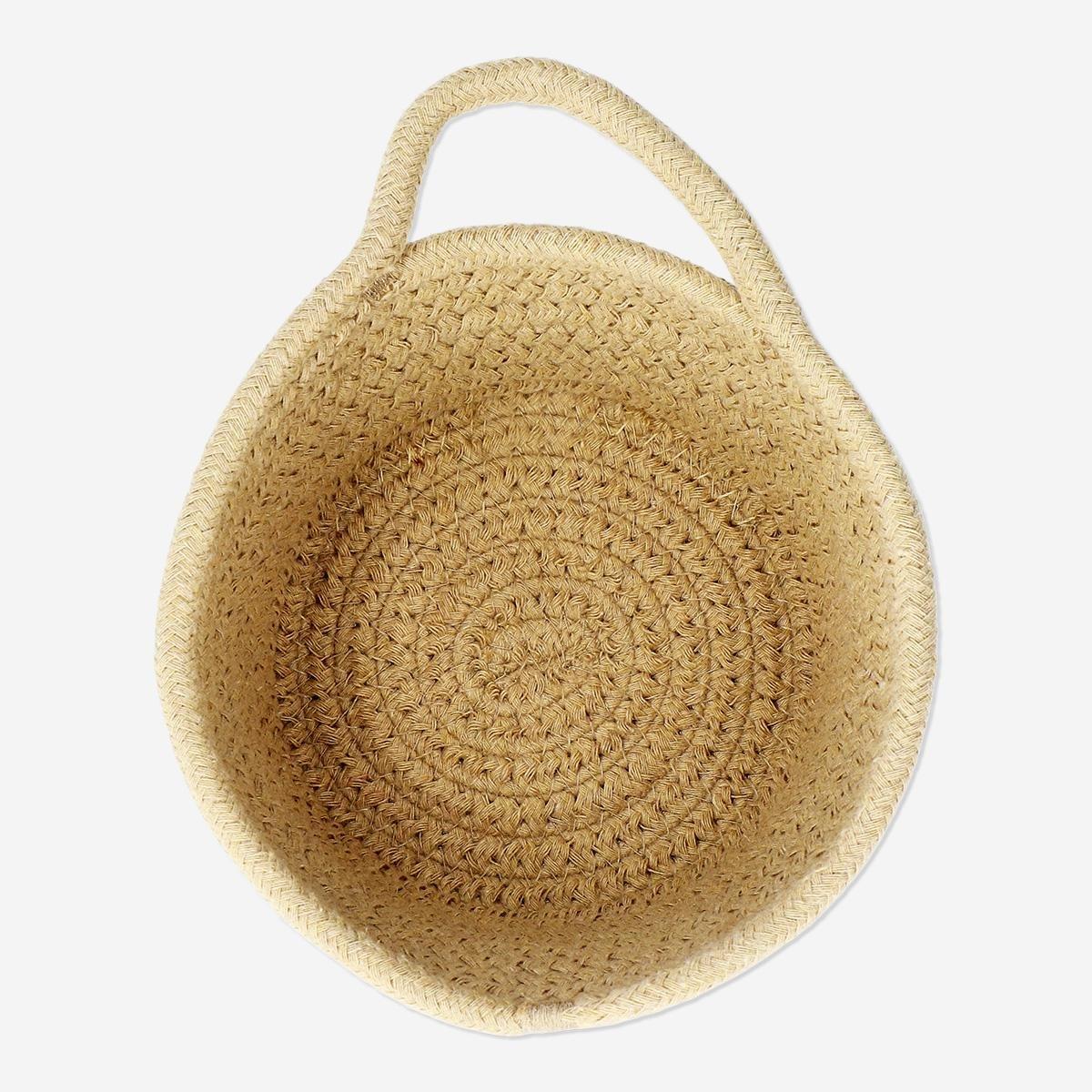 Beige cotton rope basket. 15 cm