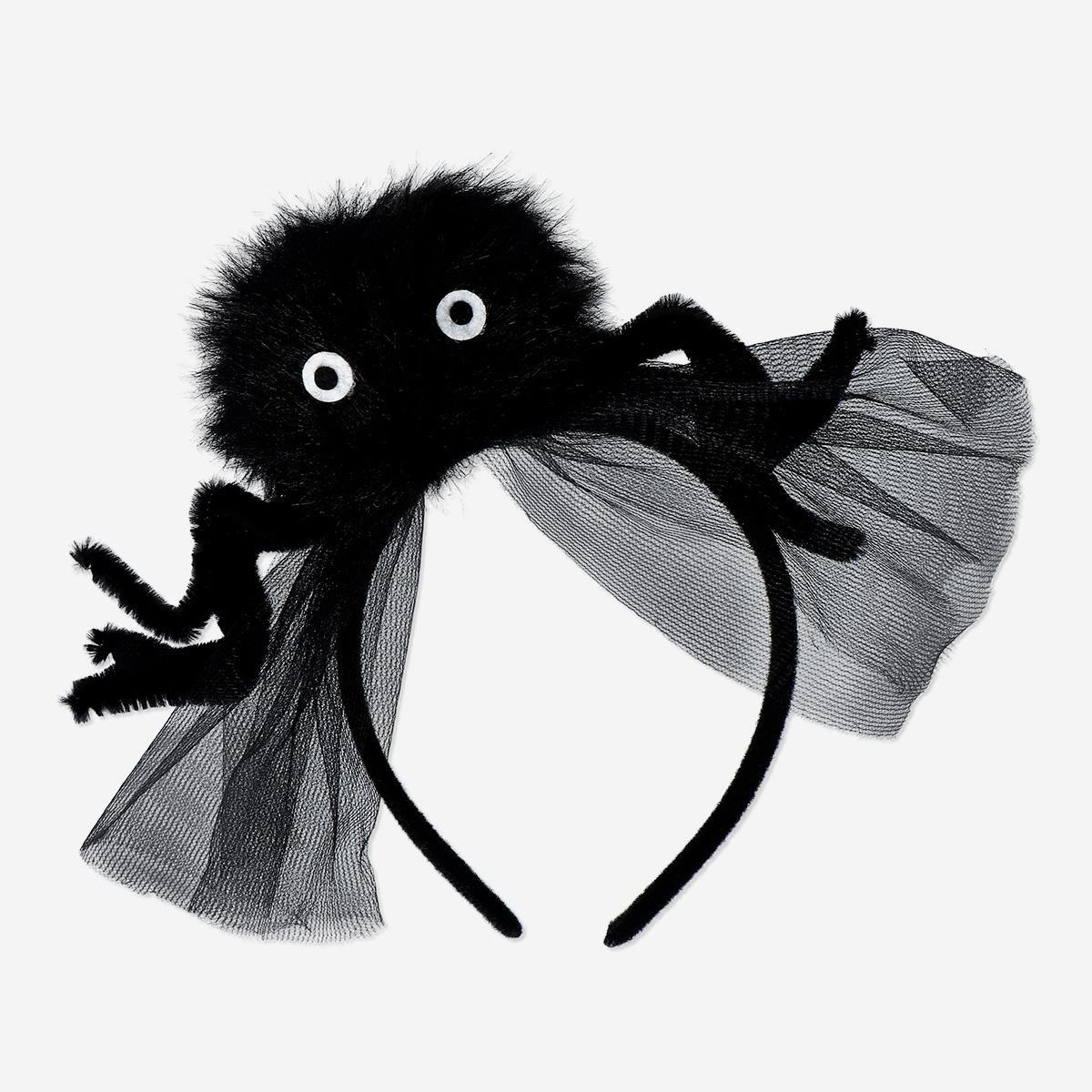 Black Hairband With Spider - For Adults