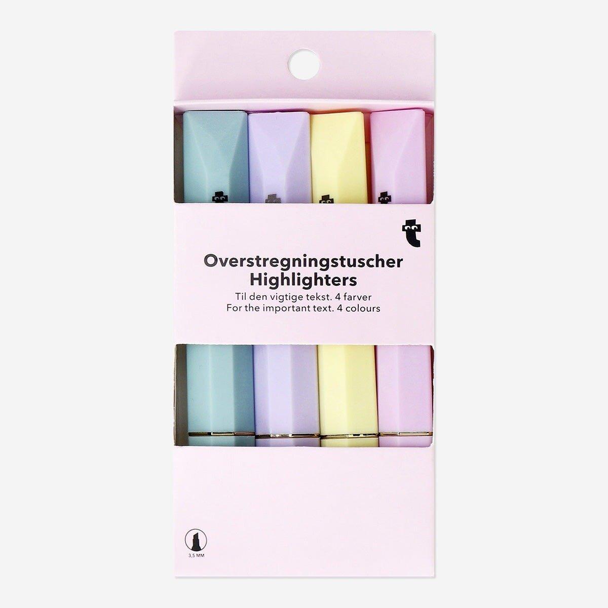 Multicolour set of highlighters - 4 pcs