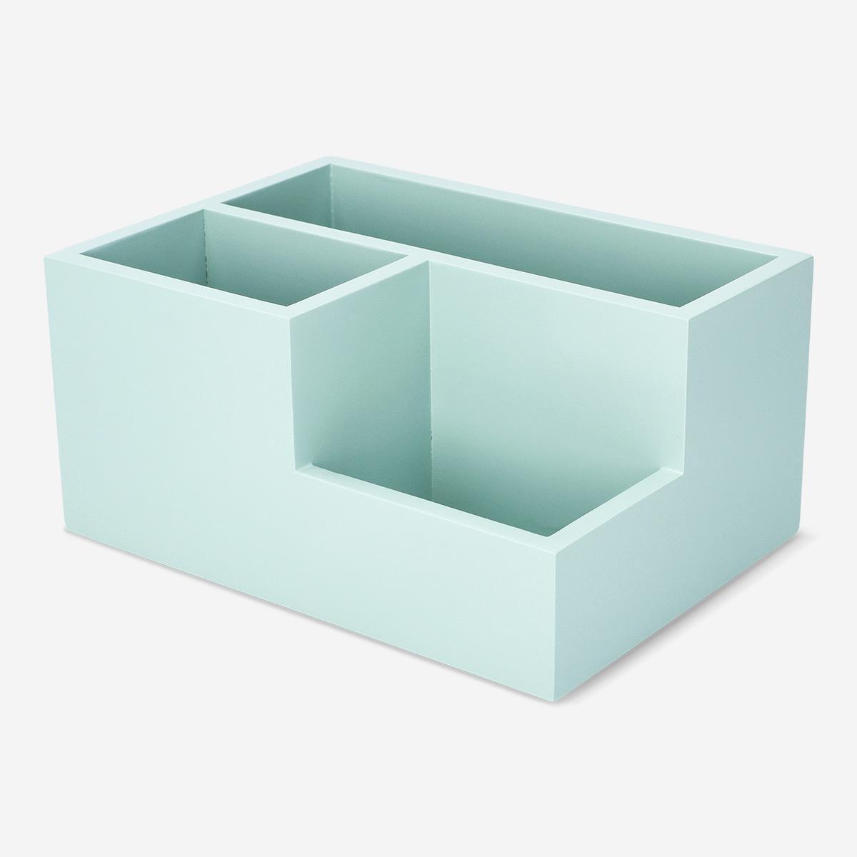 Green Wooden Desk Organiser