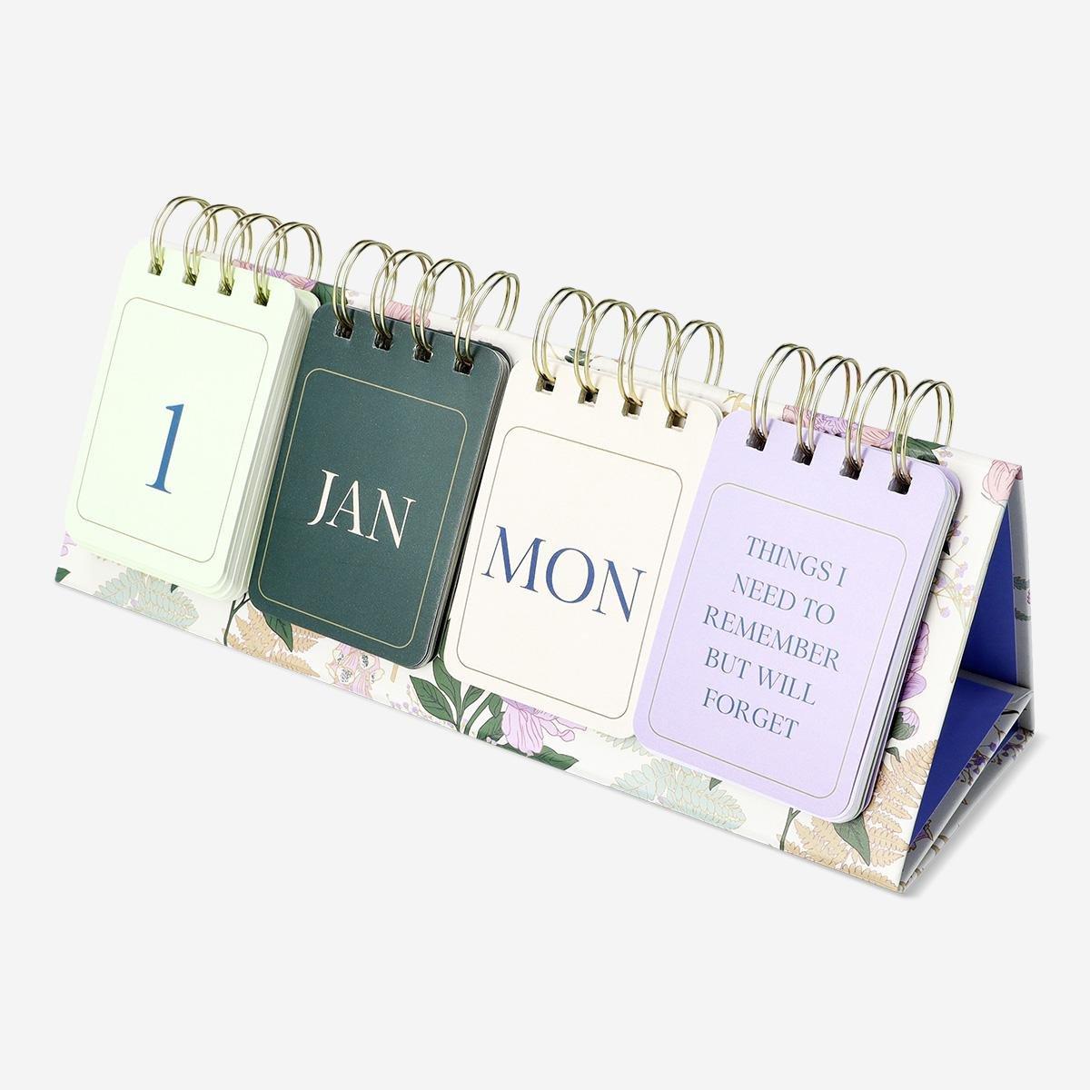 Multicolour floral calendar with affirmations