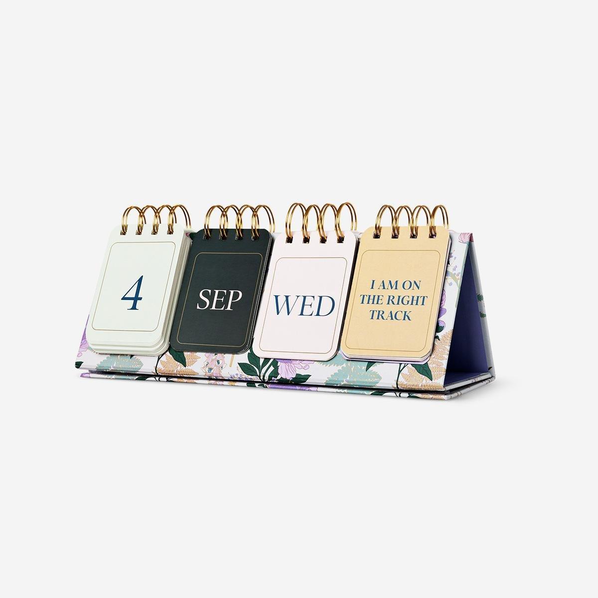 Multicolour floral calendar with affirmations