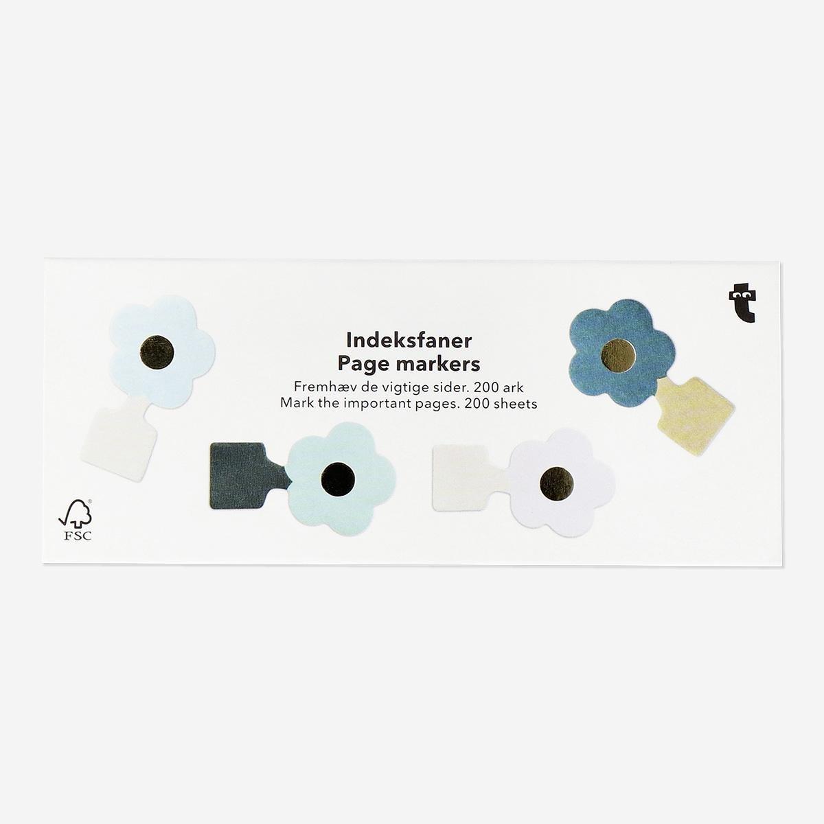 Multicolour flower page markers