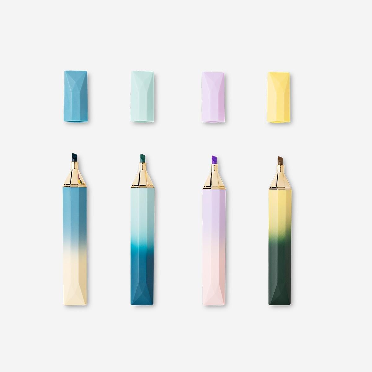 Multicolour gradient highlighters, 4 pcs