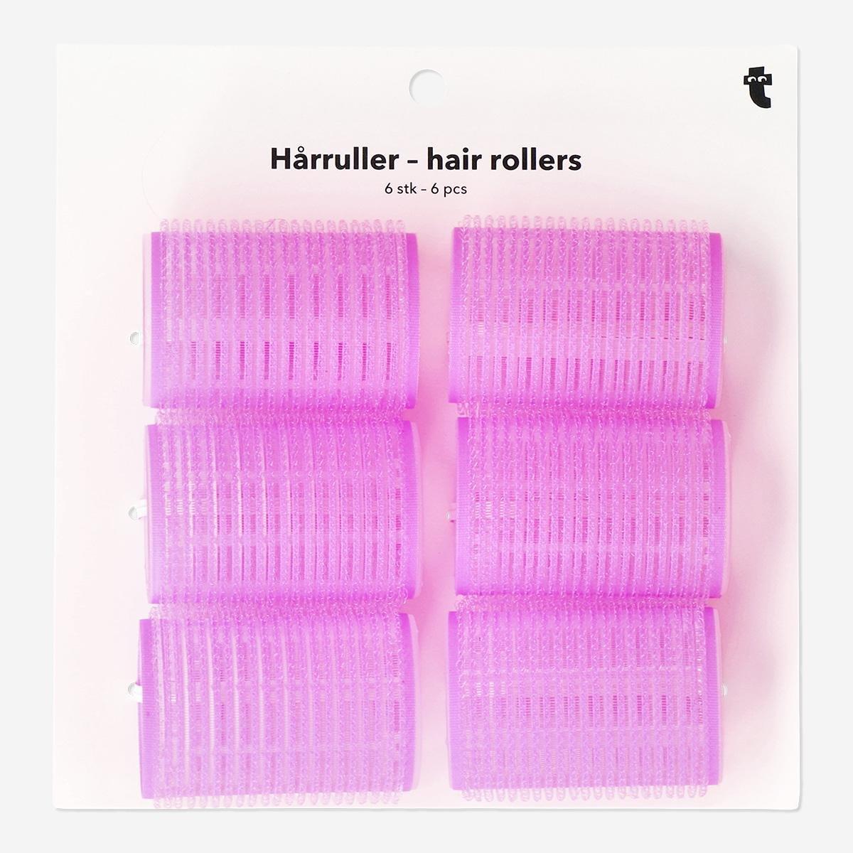 Pink Hair Rollers, 6 Pcs