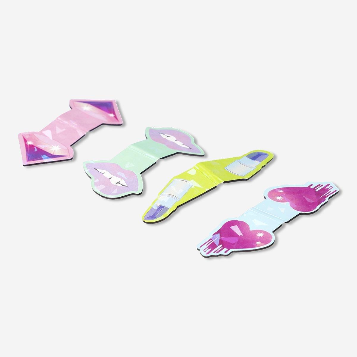 Multicolour Magnetic Bookmarks . 4 Pcs