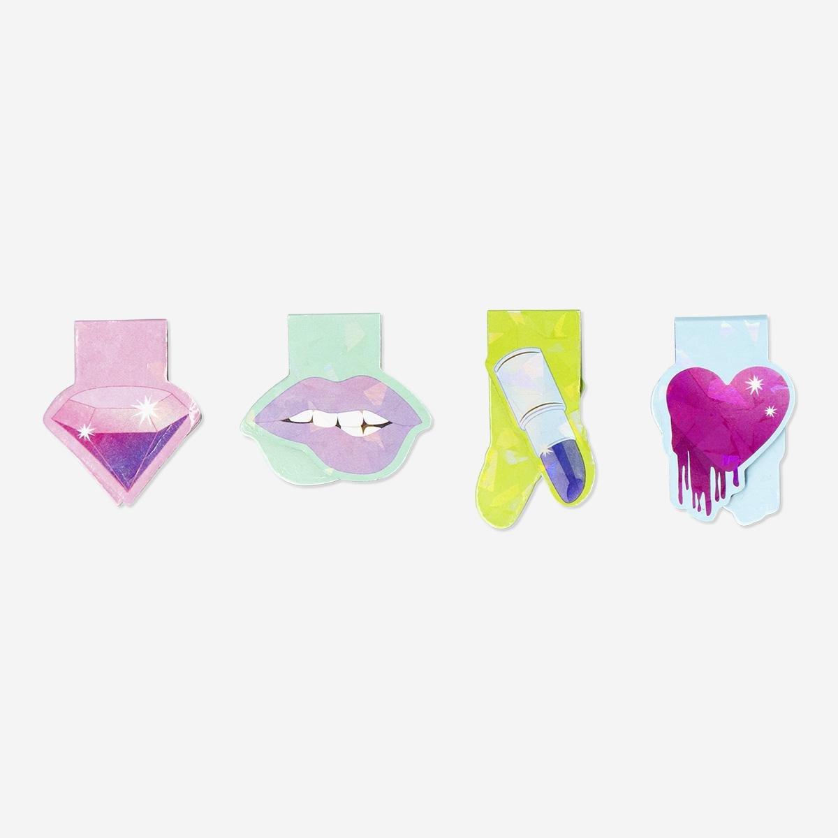 Multicolour Magnetic Bookmarks . 4 Pcs