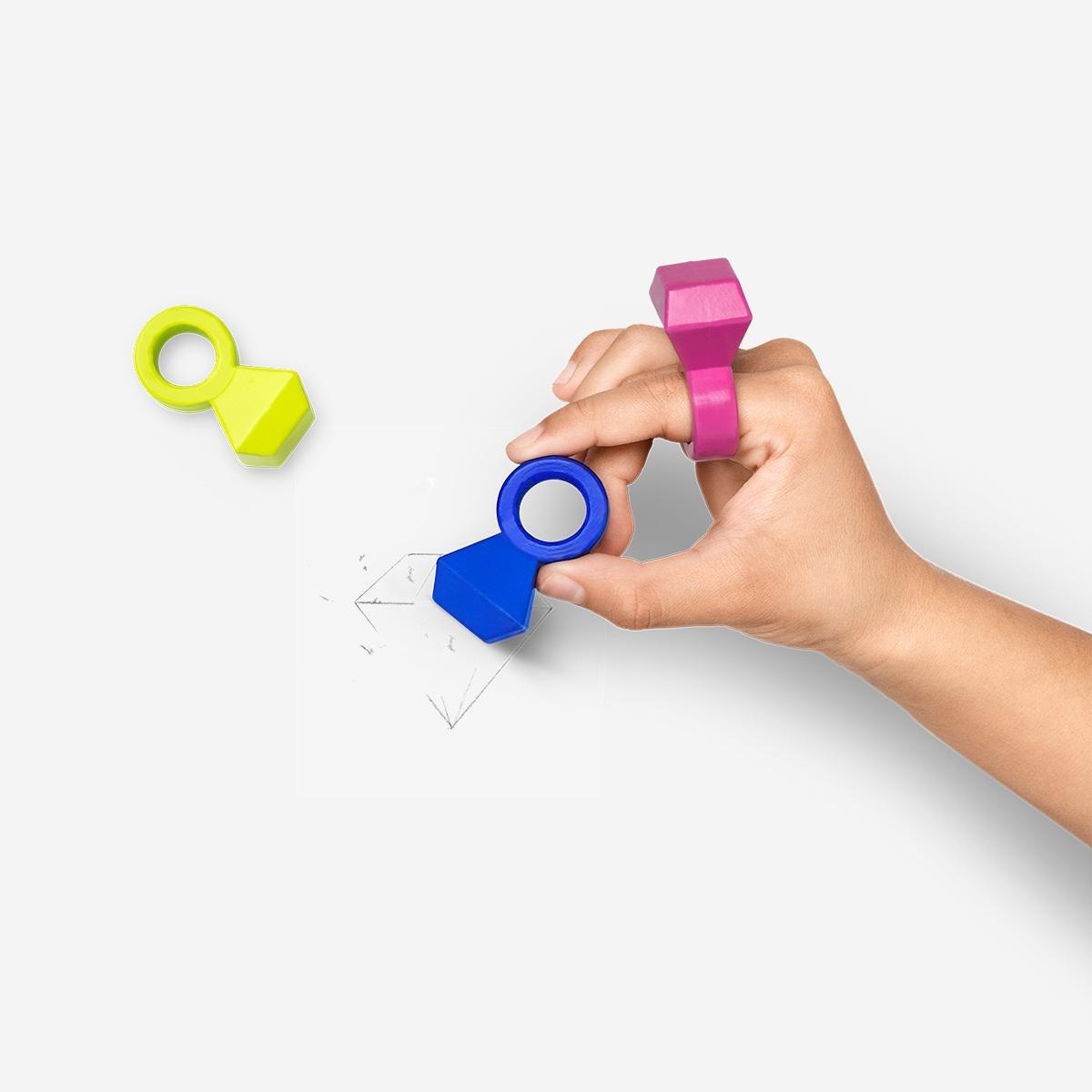 Multicolour Finger Erasers. 3Pcs