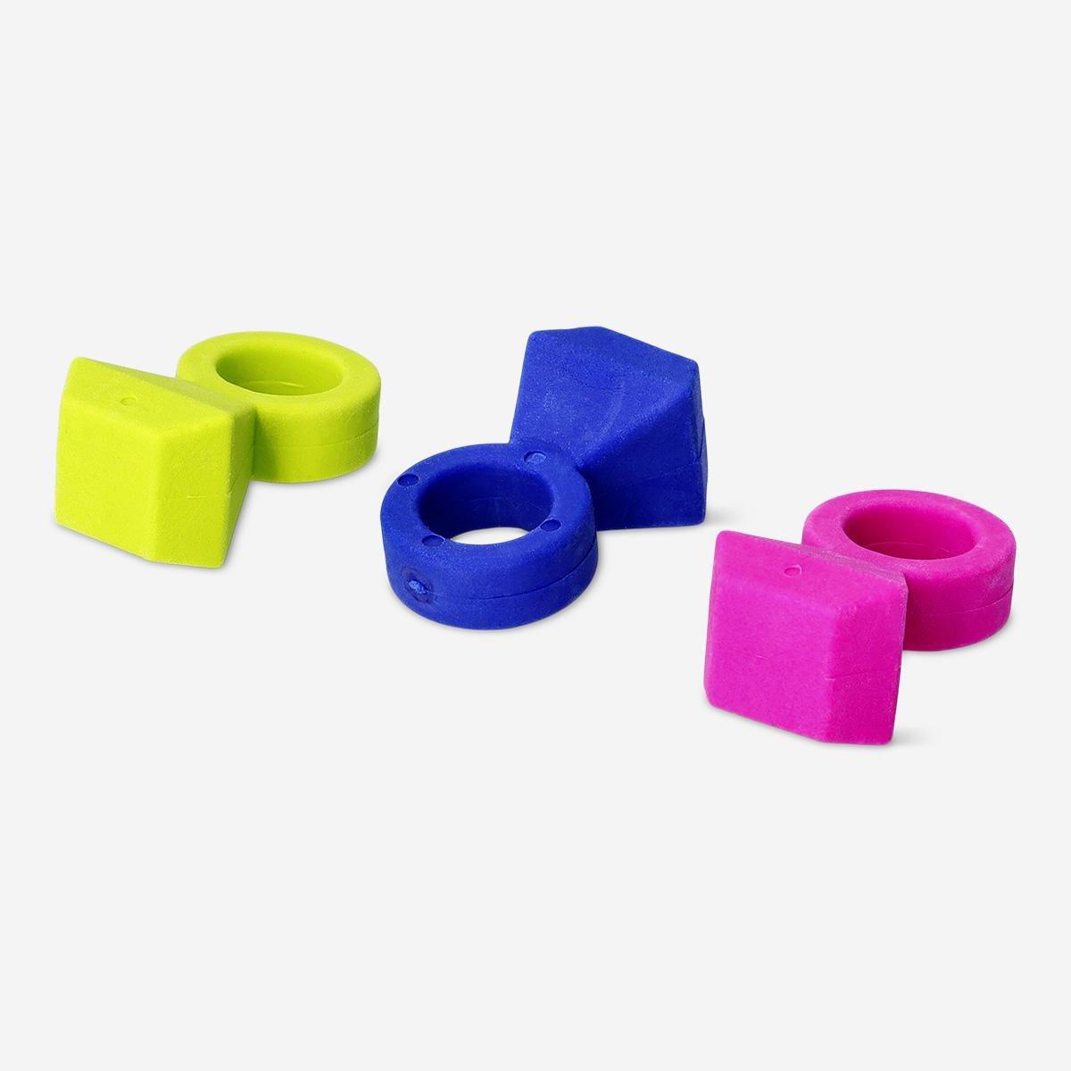 Multicolour Finger Erasers. 3Pcs