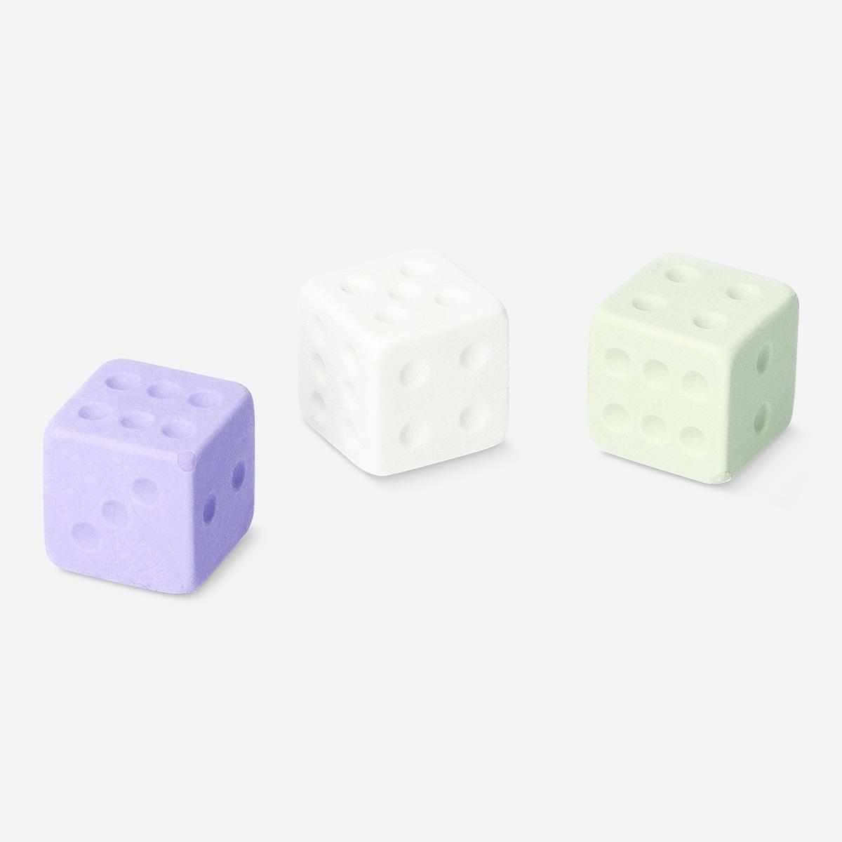 Multicolour Cube Erasers. 3Pcs