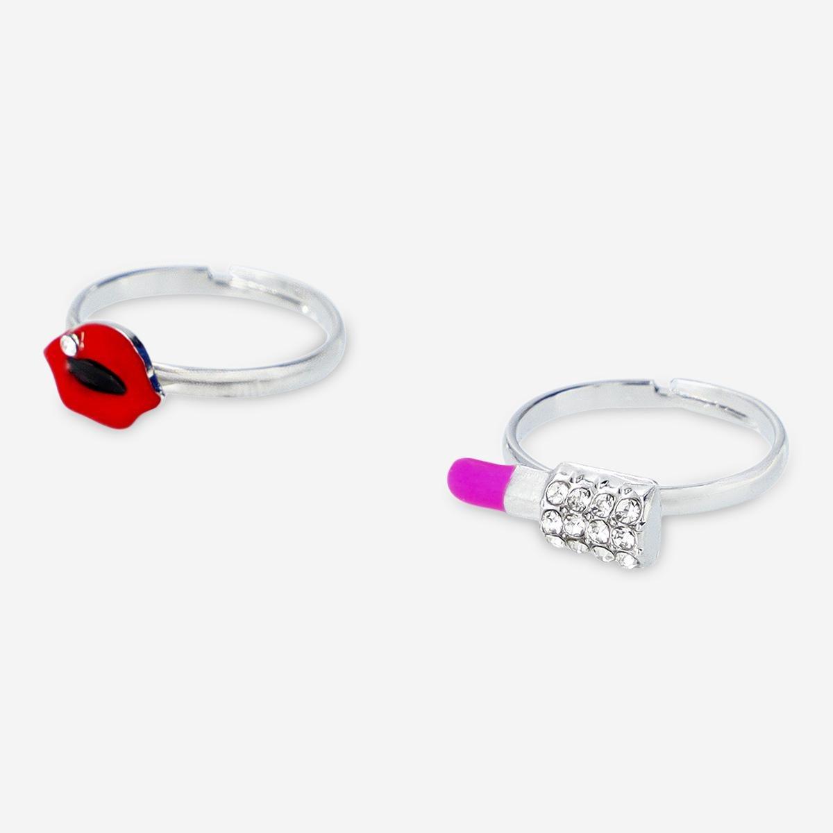 Silver Adjustable Rings . 2 Pcs