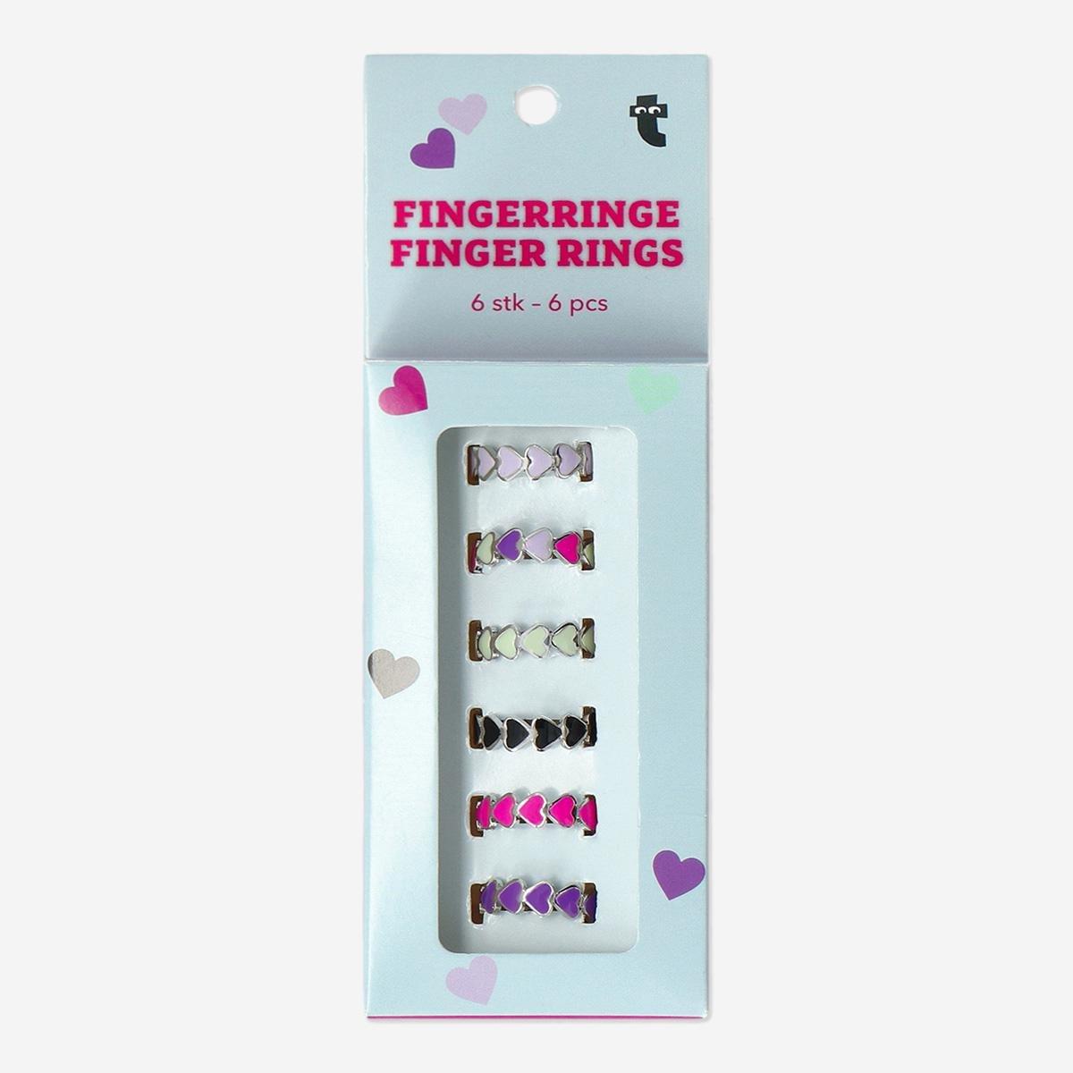 Multicolour Adjustable Rings . 6 Pcs
