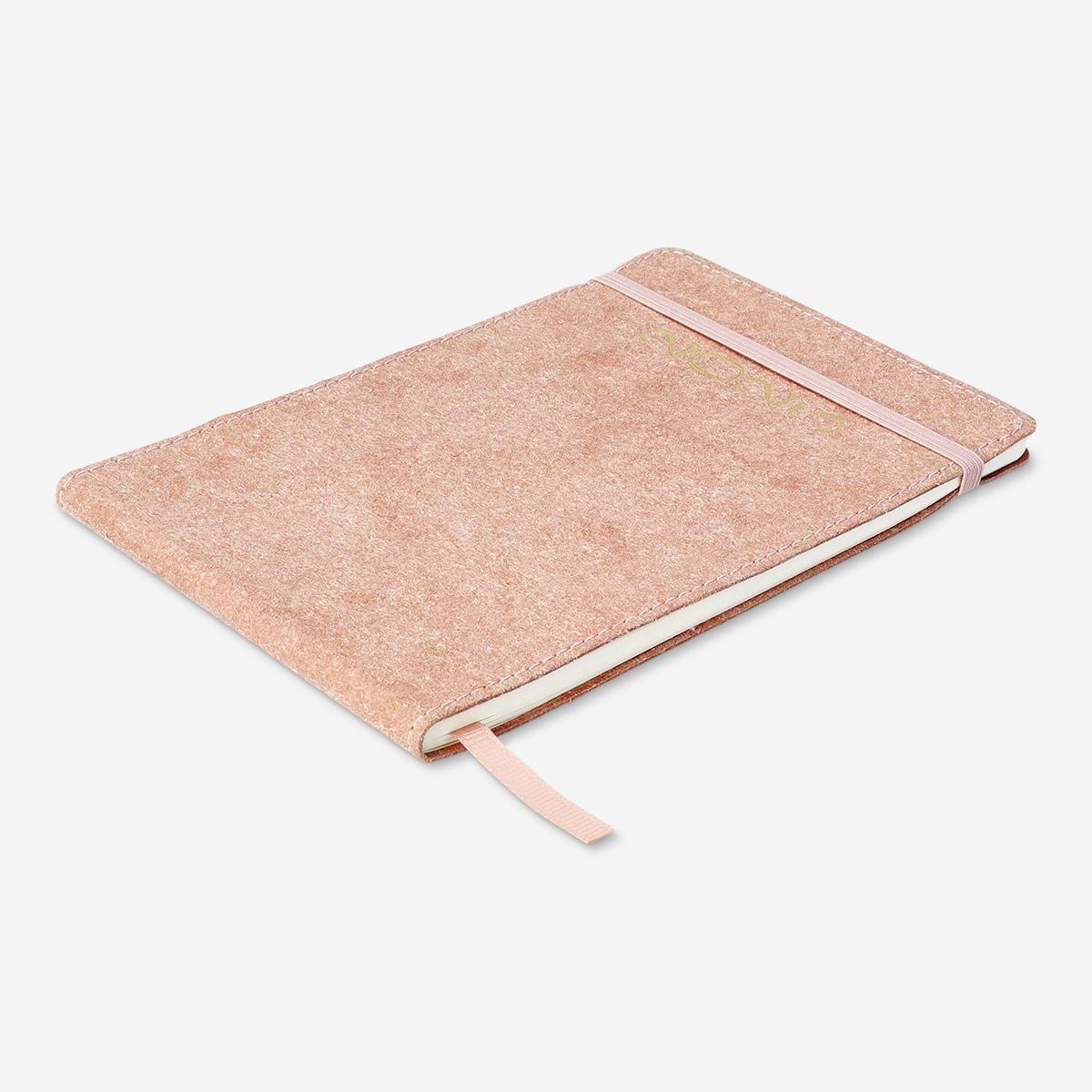 Pink leather-bound weekly diary - English