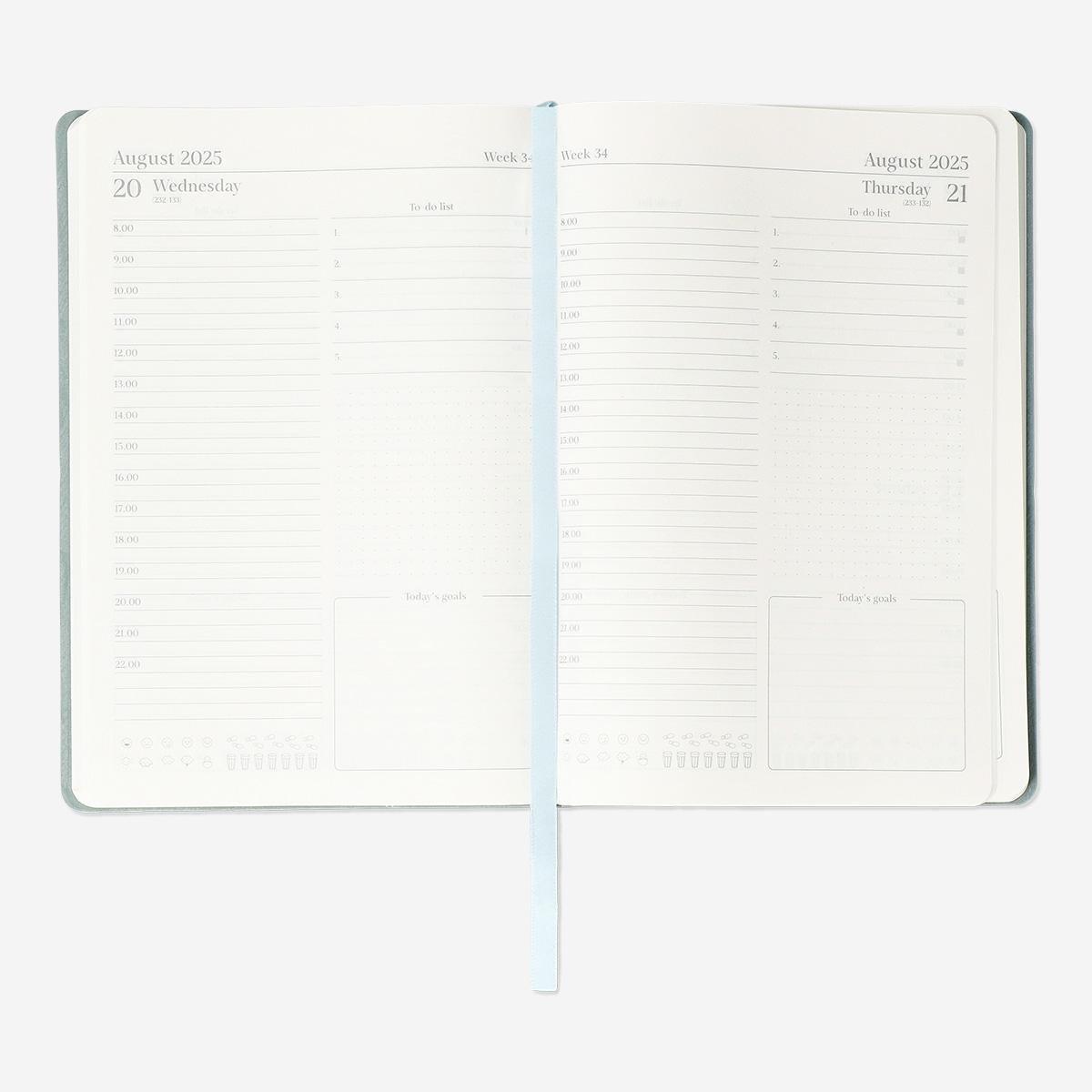Blue daily diary A5 - English