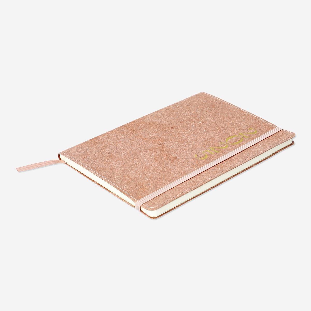 Pink leather-bound weekly diary A5 - English