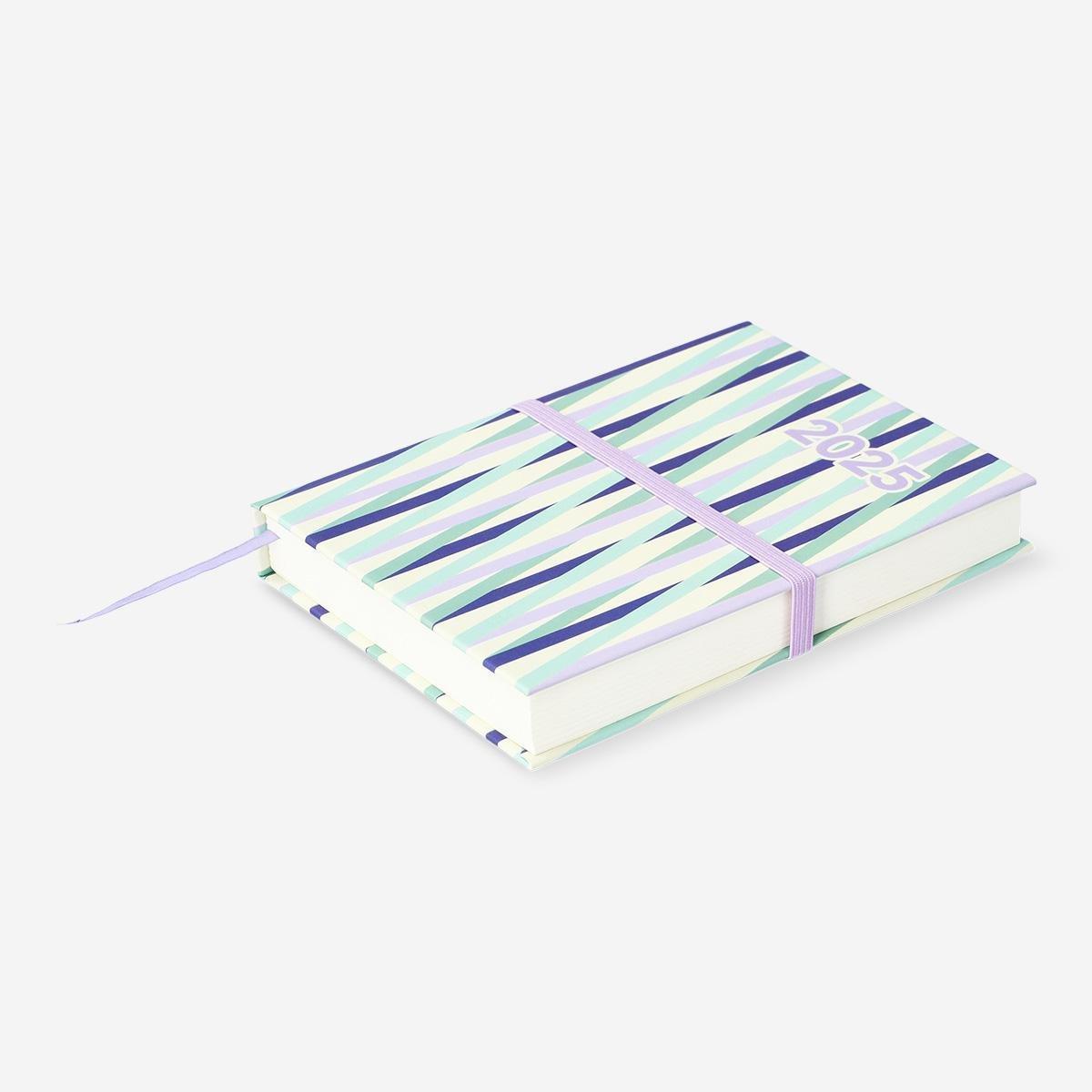 Multicolour striped daily diary A6 - English