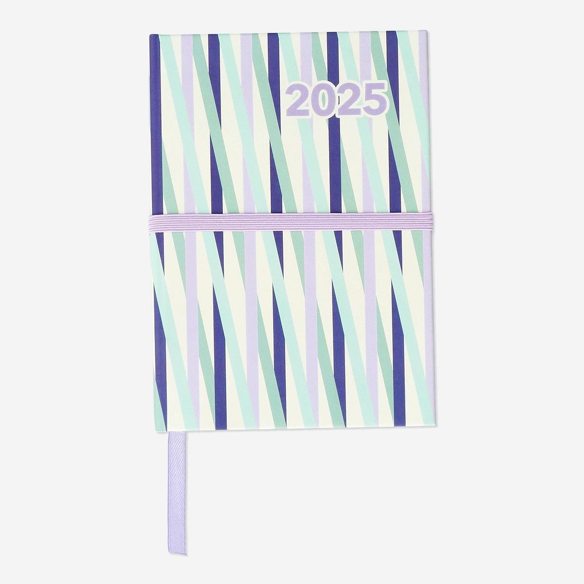 Multicolour striped daily diary A6 - English