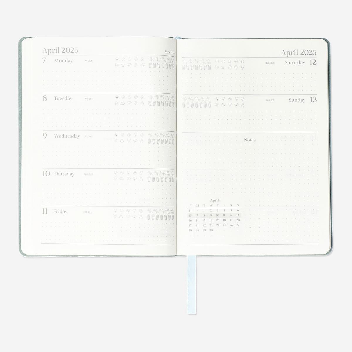 Blue weekly diary b6 - English