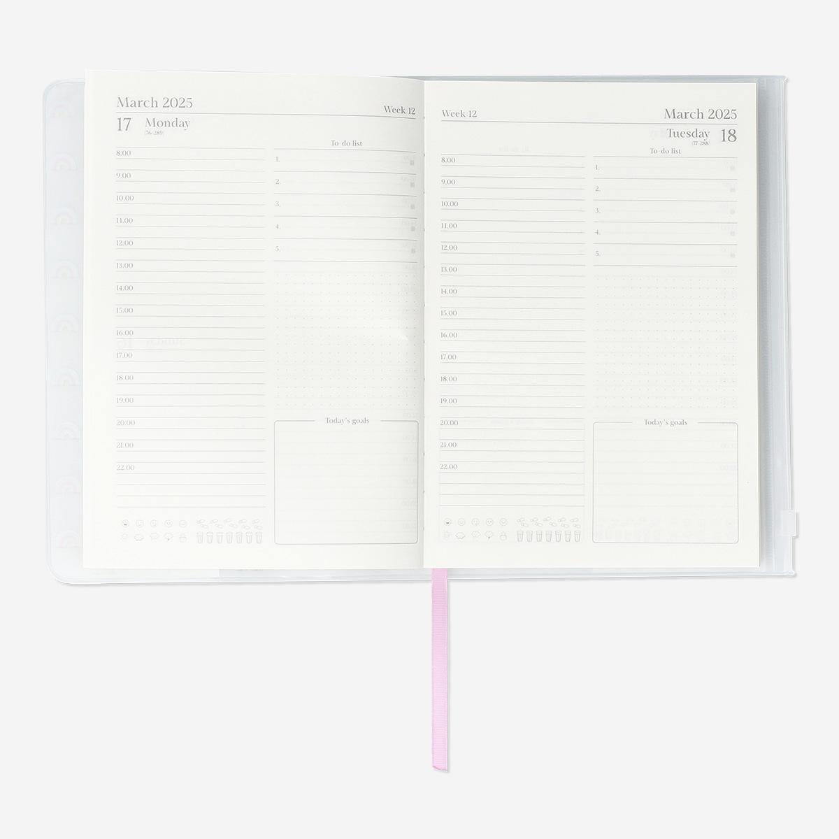 Multicolour rainbows A5 daily diary - English