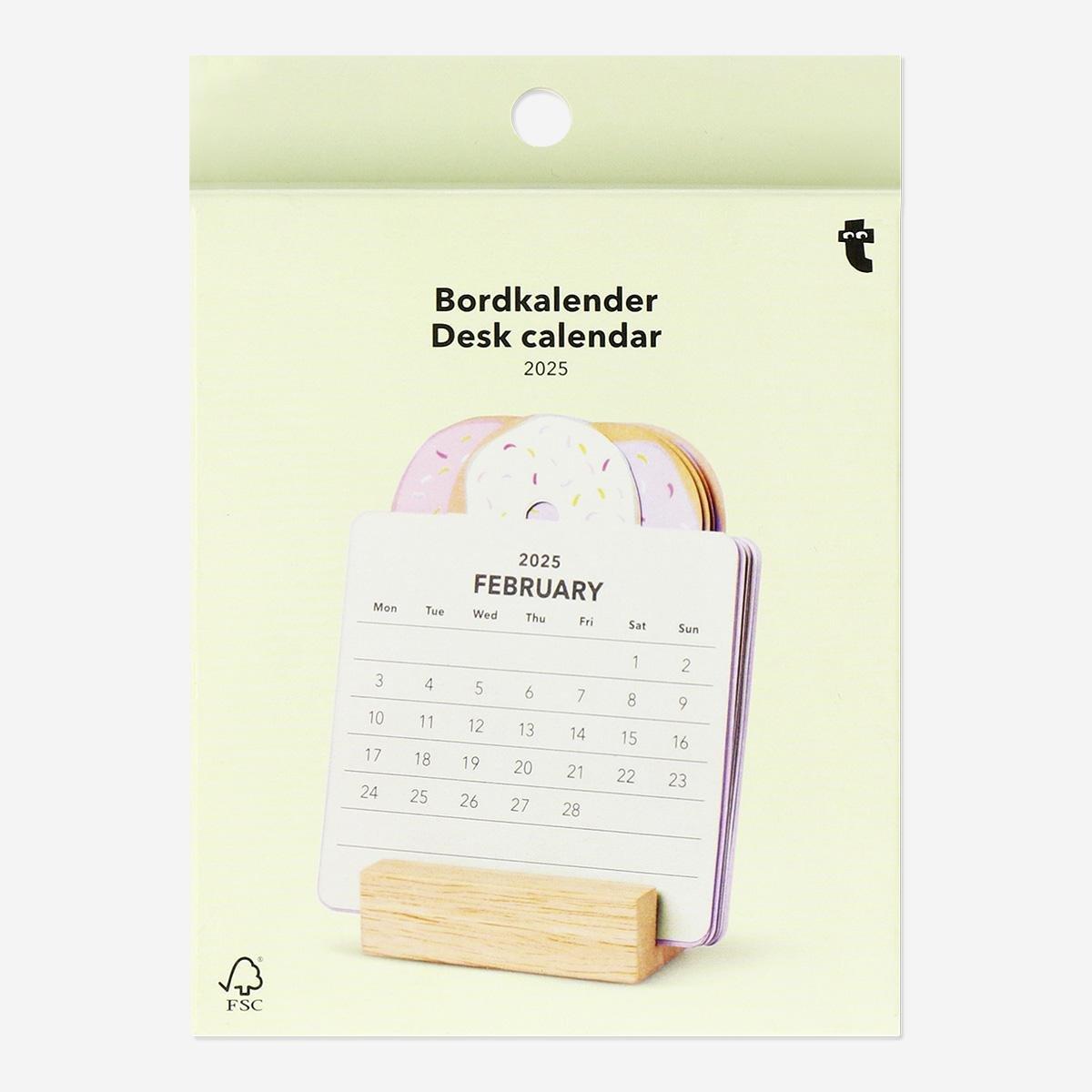 Multicolour donut desk calendar - English