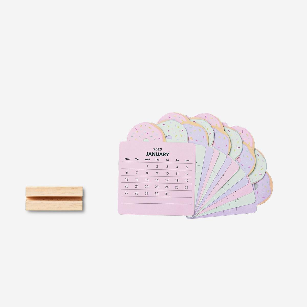 Multicolour donut desk calendar - English