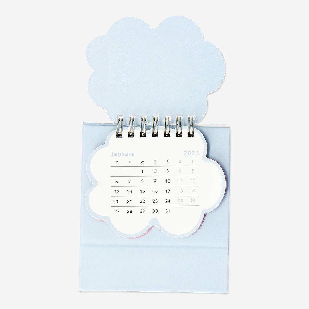 Blue cloud desk calendar - English